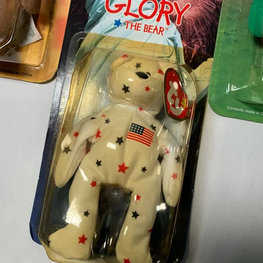 Lot of 4 1999 McDonald's Teenie Beanie Babies International Bears NIP - Picture 3 of 9